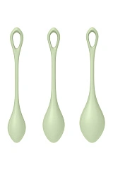 Набор вагинальных шариков Satisfyer YONI Power 2, силикон, светло-зеленый