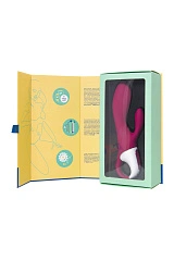 Вибратор с клиторальным стимулятором и подогревом Satisfyer Heated Affair ConnectApp,бордовый,20,6см