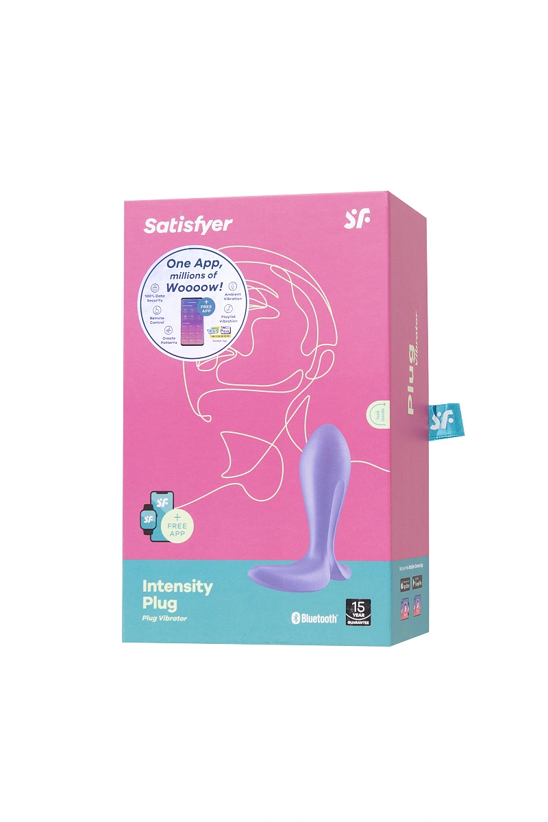 Анальный вибратор Satisfyer Intensity Plug Connect App, силикон, фиолетовый, 9 см