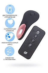 Вибровкладыш в трусики Satisfyer Little Secret Connect App с пультом ДУ, силикон, чёрный, 8,57 см