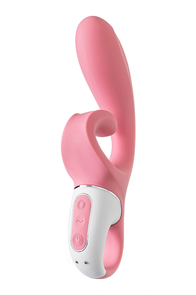 Нереалистичный вибратор Satisfyer Hug me Connect App, силикон, розовый, 20,5 см