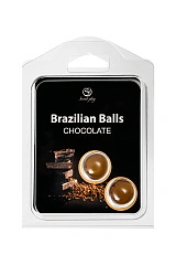 Массажное масло SECRET PLAY BRAZILIAN BALLS, шоколад, 2 х 4 гр