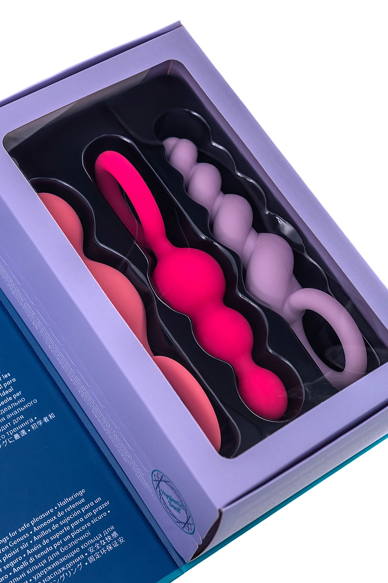 Набор анальных плагов Satisfyer Booty Call colored 3 шт, силикон, ассорти, 13,5 см