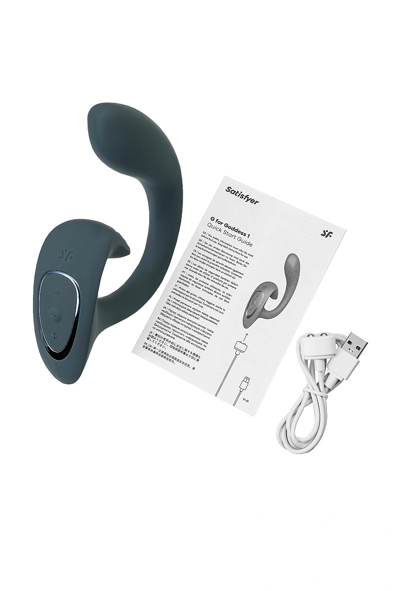 Вагинально-клиторальный вибратор Satisfyer G for Goddess 1, темно-серый, 27 см