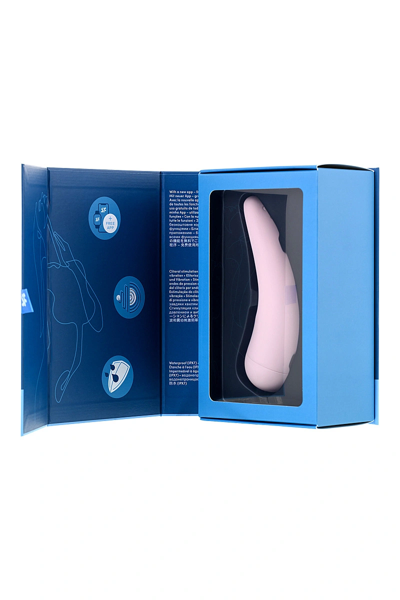 Вакуум-волновой стимулятор с вибрацией Satisfyer Curvy 2 Connect App, силикон, розовый, 13,41 см