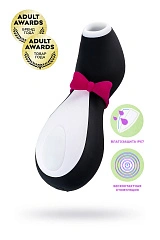 Вакуум-волновой бесконтактный стимулятор клитора Satisfyer Penguin, силикон, черный, 10,8 см