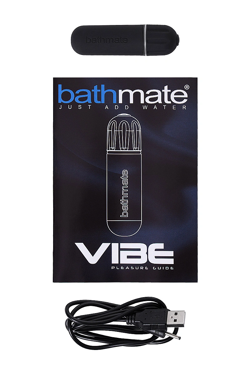 Вибропуля Bathmate Vibe Bullet Black, перезаряжаемая, водонепронецаемая, пластик, черная