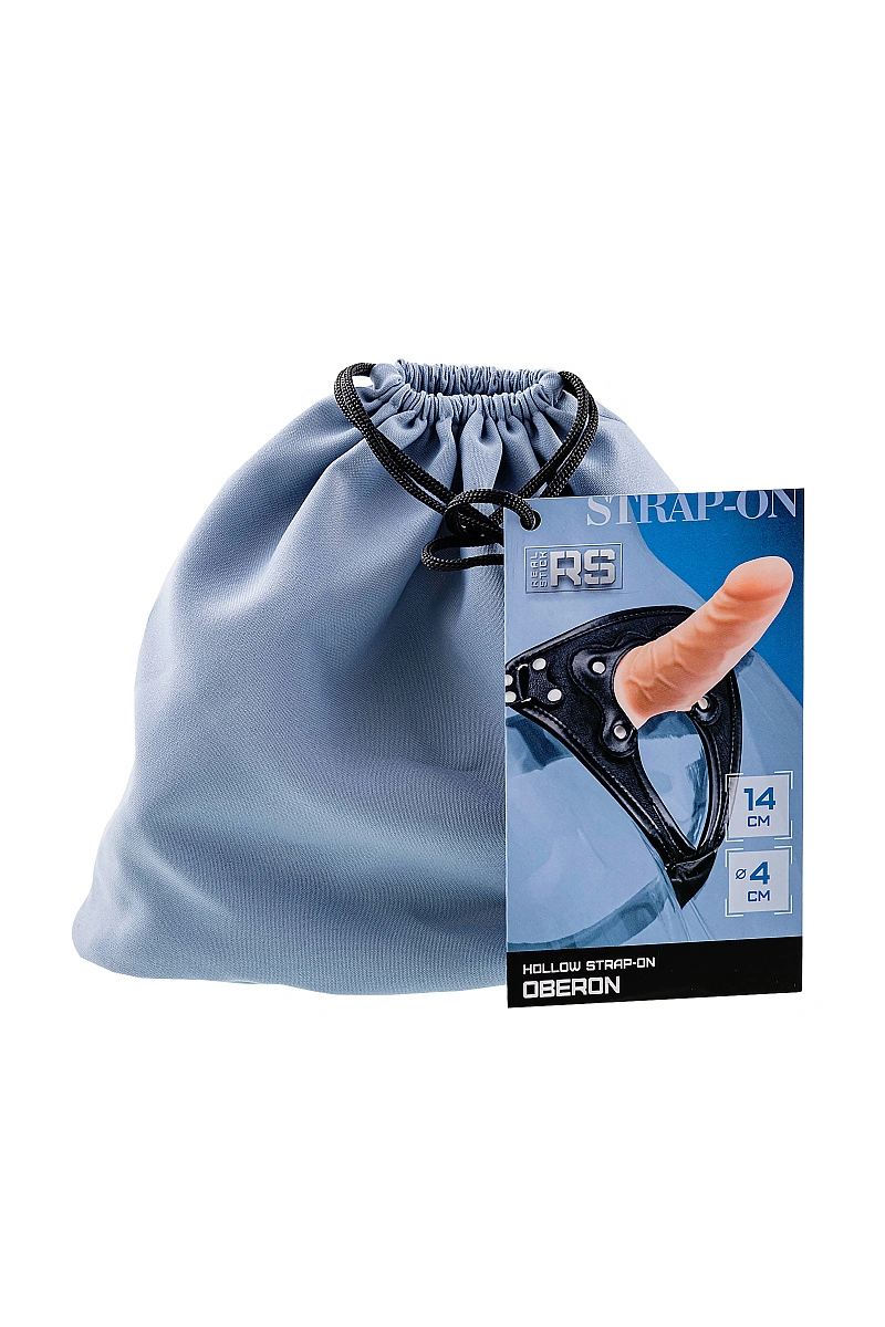 Фаллопротез RealStick Strap-On Oberon, TPE, телесный, 14 см