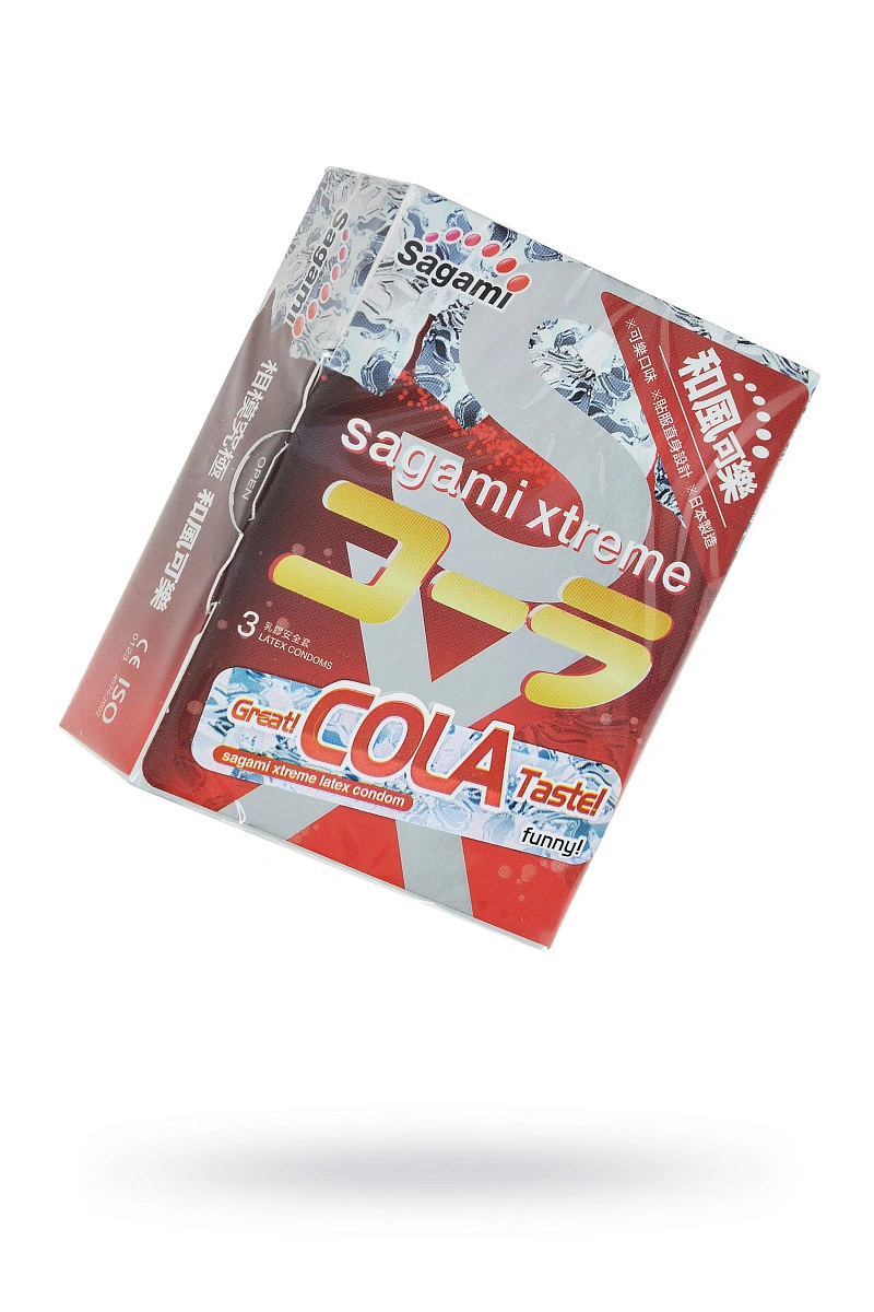 Презервативы Sagami, xtreme, cola, латекс, 19 см, 5,2 см, 3 шт.