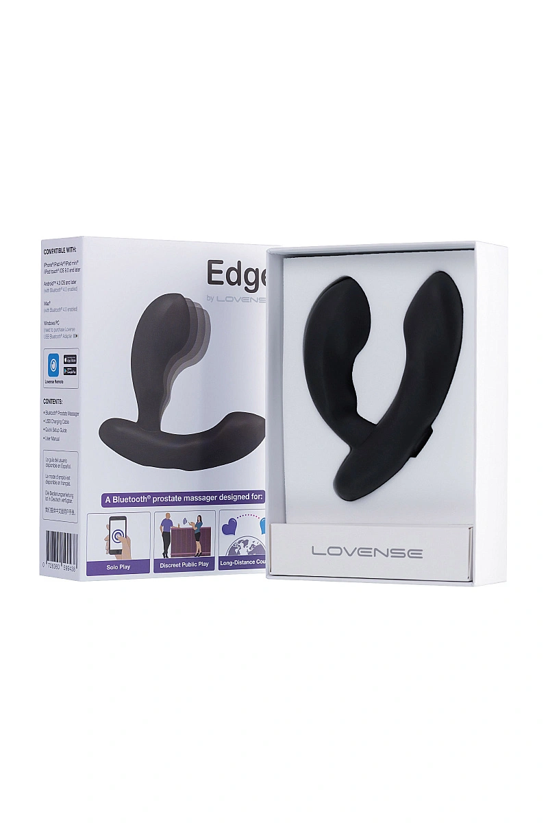 Стимулятор простаты LOVENSE Edge, силикон, черный, 11,4 см