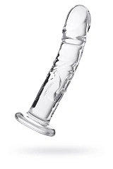 Нереалистичный фаллоимитатор Sexus Glass, стекло, прозрачный, 19,5 см