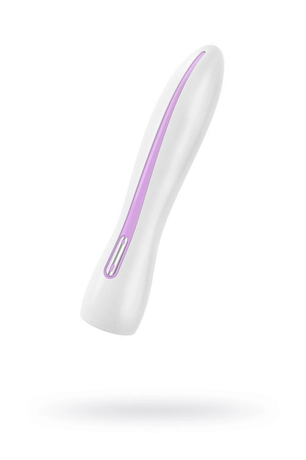 Вибратор на батарейках OVO F4, бело-розовый, 21,5 см