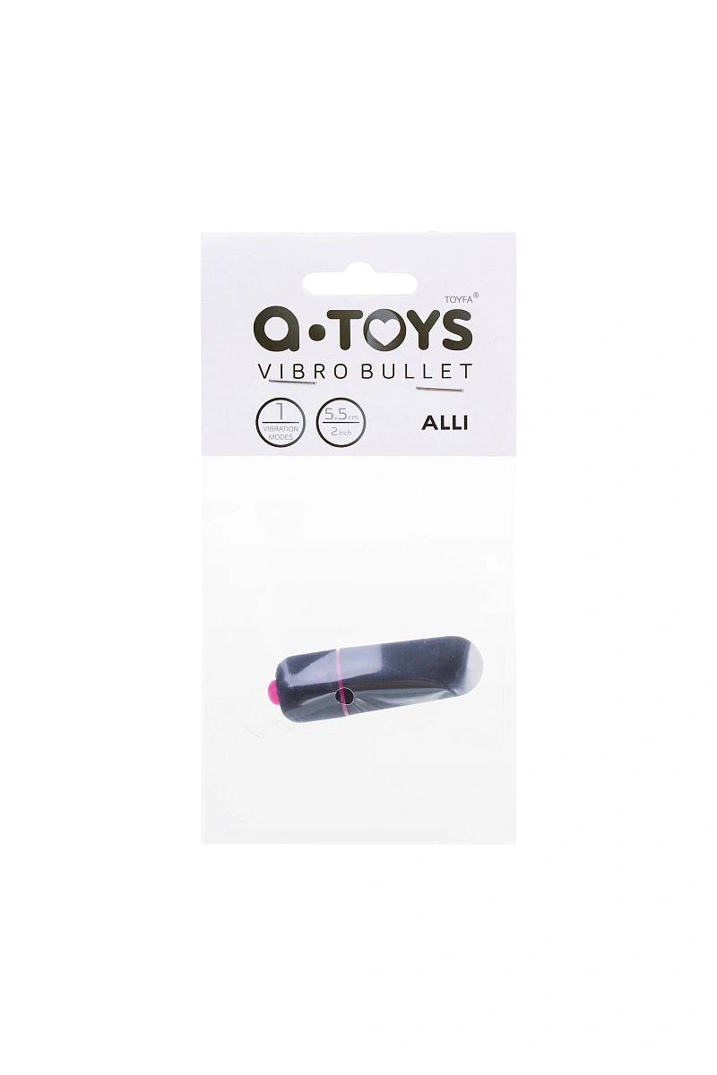 Вибропуля A-Toys Alli ABS пластик, черный, 5,5 см, Ø 1,7 см