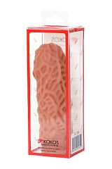 Насадка реалистичная KOKOS EXTREME SLEEVE с дополнительной стимуляцией, TPE, телесная, 15.8 см, ES-12