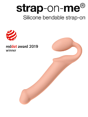 Безремневой нереалистичный страпон Strap-on-me, L, силикон, телесный, 25 см
