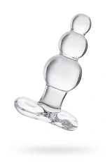 Анальная втулка Sexus Glass Snowman, стекло, прозрачная, 10,5 см, Ø 3,5 см