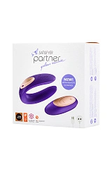 Вибромассажер для пар Satisfyer Double Plus Remote с пультом ДУ, силикон, фиолетовый, 18 см