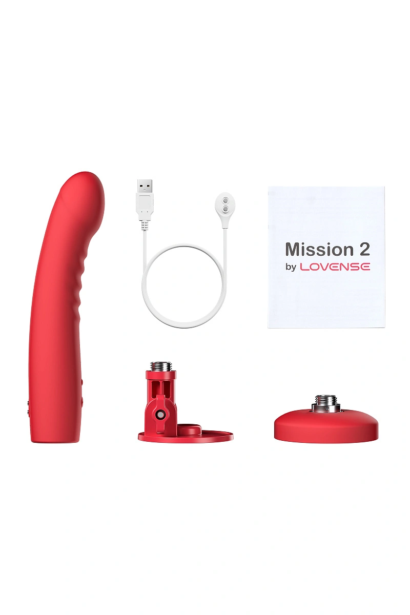 Дилдо-вибратор LOVENSE Mission 2 с технологией Touch-Sense, силикон, красный, 20 см