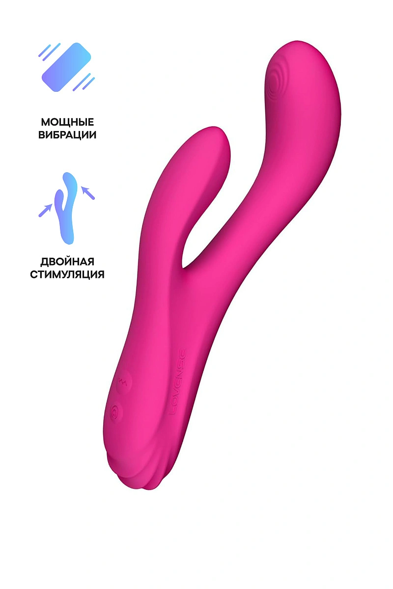 Нереалистичный вибратор LOVENSE Osci 3 G-spot с клиторальным стимулятором, силикон, розовый