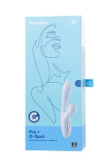 Вибратор Satisfyer Pro+ G-Spot, с вакуум-волновым стимулятором, силикон, белый, 22 см