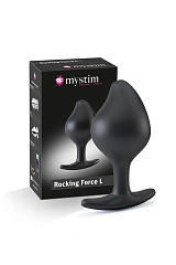 Анальная пробка MystimRocking Force L, электростимуляция, силикон, черная, Ø 4,7 см