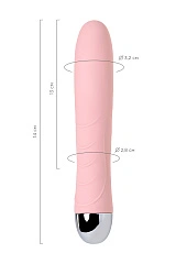 Вибратор с функцией нагрева и пульсирующими шариками PHYSICS FAHRENHEIT, силикон, розовый, 19 см