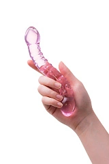 Двусторонний фаллоимитатор Sexus Glass, стекло, розовый, 20,5 см