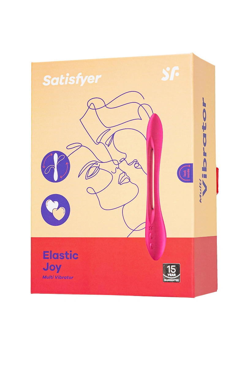 Гибкий вибратор с фиксацией формы Satisfyer Elastic Joy, красный, 20 см