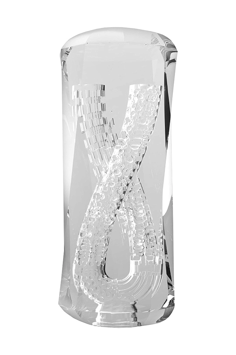 Мастурбатор нереалистичный MensMax XROSS BEADS×ROCK CLOSE, TPE, прозрачный, 14,2 см