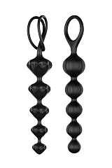 Набор анальных цепочек Satisfyer Love Beads black, силикон, черный, 27 см.