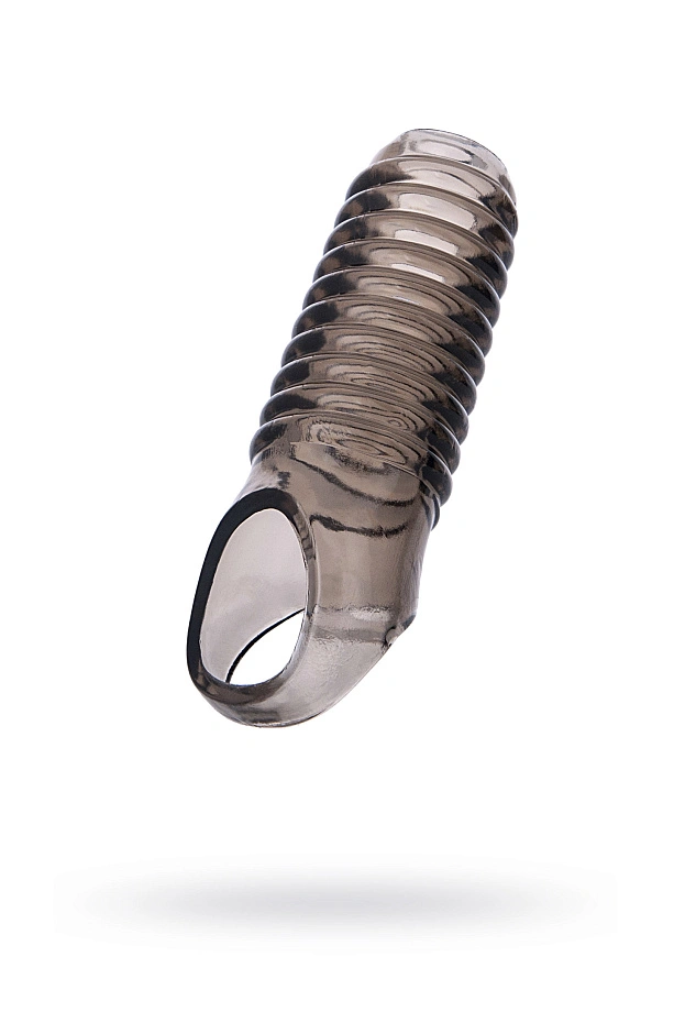 Насадка на член сквозная XLover by TOYFA, TPE, черный прозрачный, 11 см