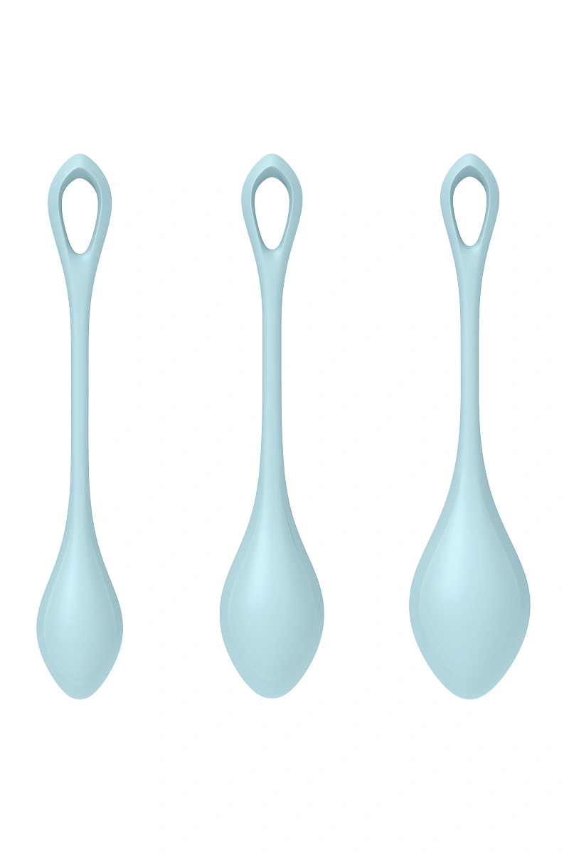 Набор вагинальных шариков Satisfyer YONI Power 2, силикон, голубой