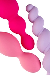 Набор анальных плагов Satisfyer Booty Call colored 3 шт, силикон, ассорти, 13,5 см