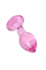 Анальная втулка Sexus Glass, стекло, розовая, 8,5 см