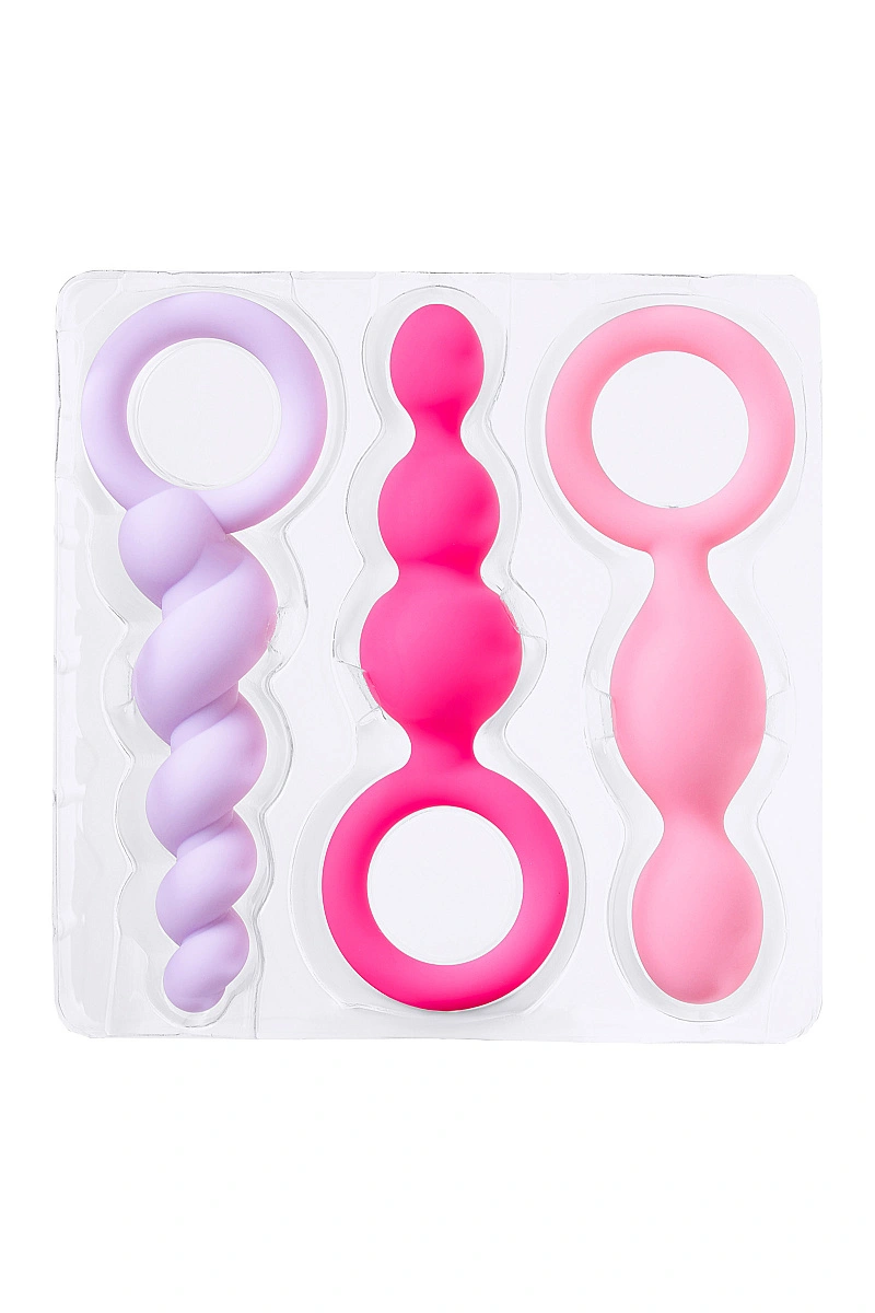 Набор анальных плагов Satisfyer Booty Call colored 3 шт, силикон, ассорти, 13,5 см