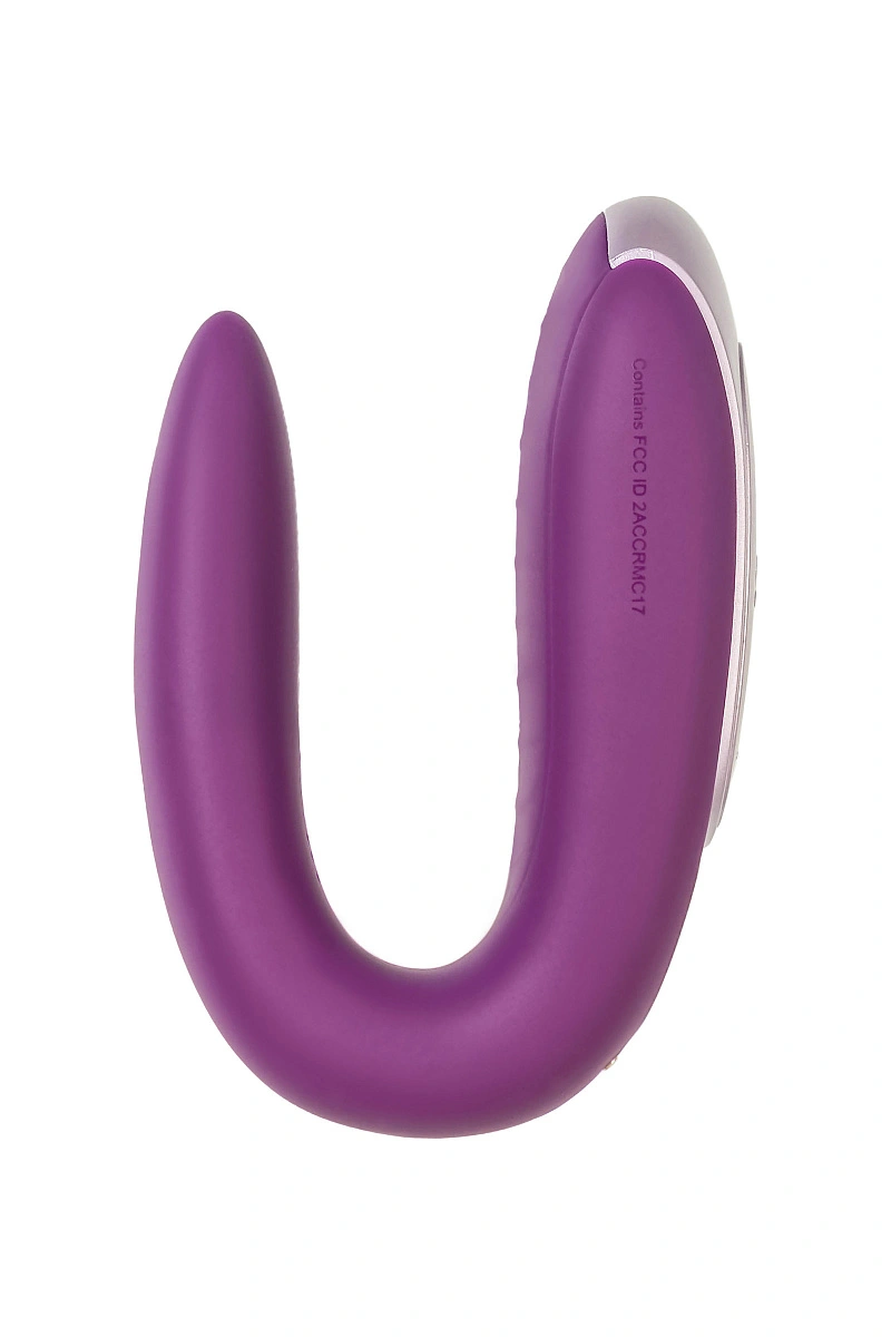 Стимулятор для пар Satisfyer Double Fun Connect App, с пультом ДУ, силикон, фиолетовый, 9 см