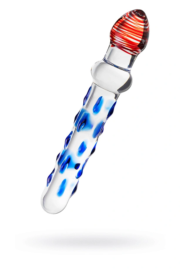 Двусторонний фаллоимитатор Sexus Glass VanGog, стекло, прозрачный, 20 см