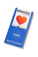 Презервативы Masculan, сlassic 2, doty, латекс, точечные, розовые, 19 см, 5,3 см, 10 шт.