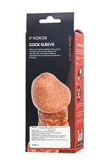 Насадка реалистичная KOKOS COCK SLEEVE 007-S с дополнительной стимуляцией, TPE, телесная, 13.8 см