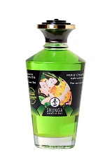 Масло массажное для тела Shunga «Экзотический зеленый чай» (Exotic Green Tea), разогревающее, 100мл.