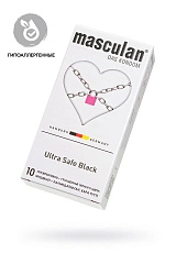 Презервативы Masculan, ultra 4, ультрапрочные, 19 см, 3,4 см, 10 шт.(Ultra Safe Black № 10)