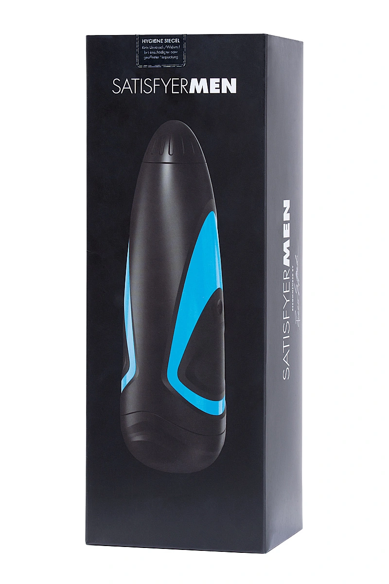 Мастурбатор нереалистичный Satisfyer Men One с регулировкой давления, силикон, чёрный, 25,5 см