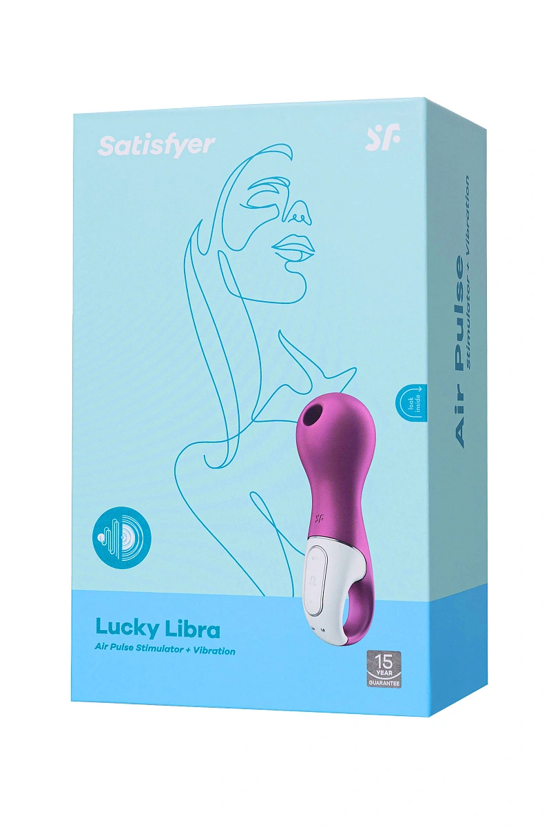 Вакуум-волновой стимулятор клитора с вибрацией Satisfyer Lucky Libra, силикон, бордовый, 15,7 см