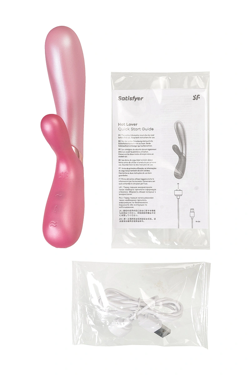 Вибратор Satisfyer Hot Lover Connect App с клиторальным стимулятором, розовый, 20,4 см