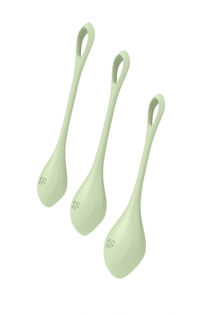 Набор вагинальных шариков Satisfyer YONI Power 2, силикон, светло-зеленый