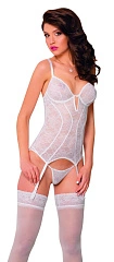 Корсет c пажами и стринги SoftLine Collection Karen, белый