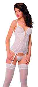Корсет c пажами и стринги SoftLine Collection Karen, белый