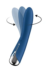 Вибратор для точки G  с ротацией Satisfyer Spinning Vibe 1, силикон, синий, 17,8 см