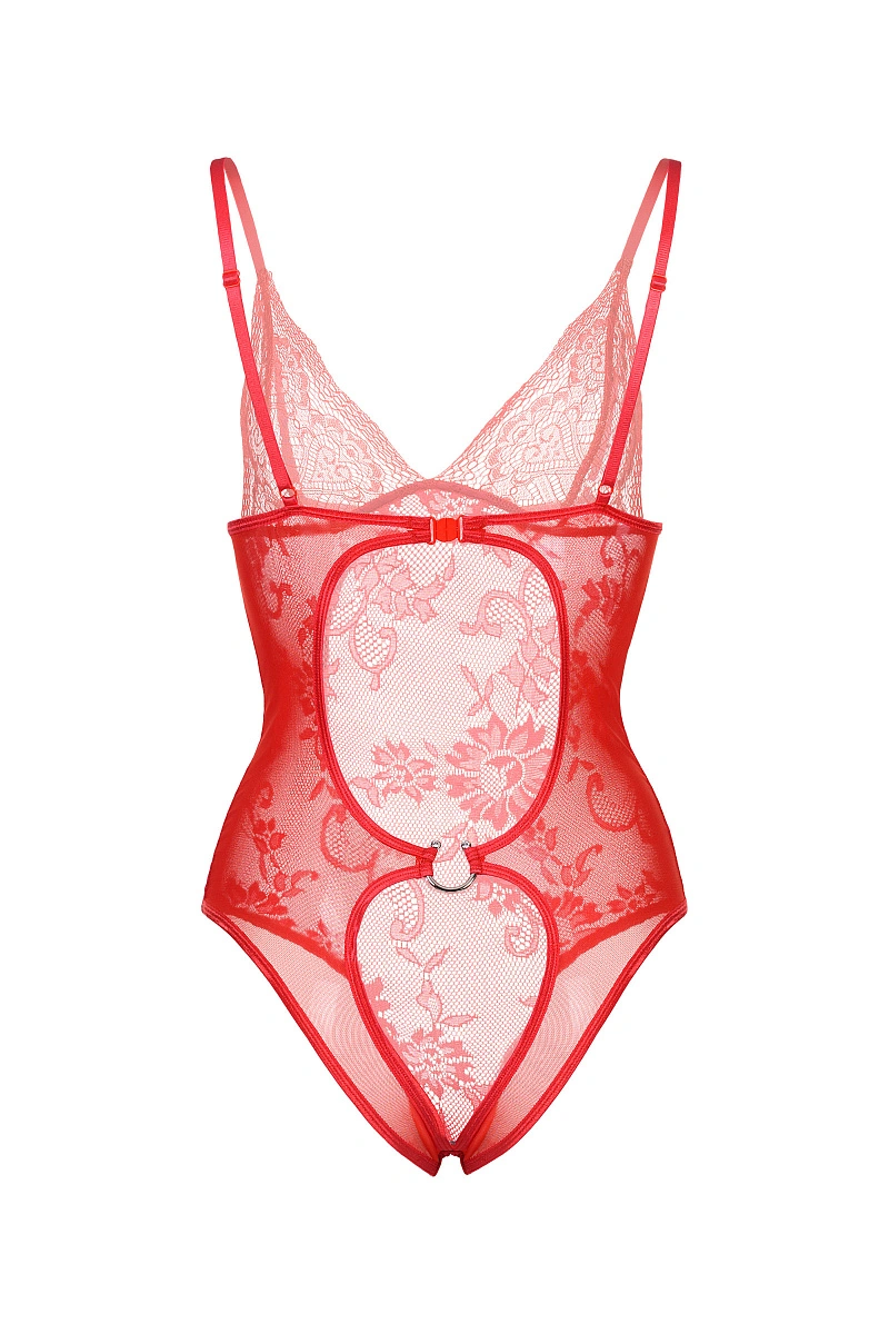 Боди Candy Girl c интимным доступом, красное