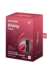 Виброяйцо Satisfyer Shiny Petal Connect App с пультом ДУ, красный, 7,5 см